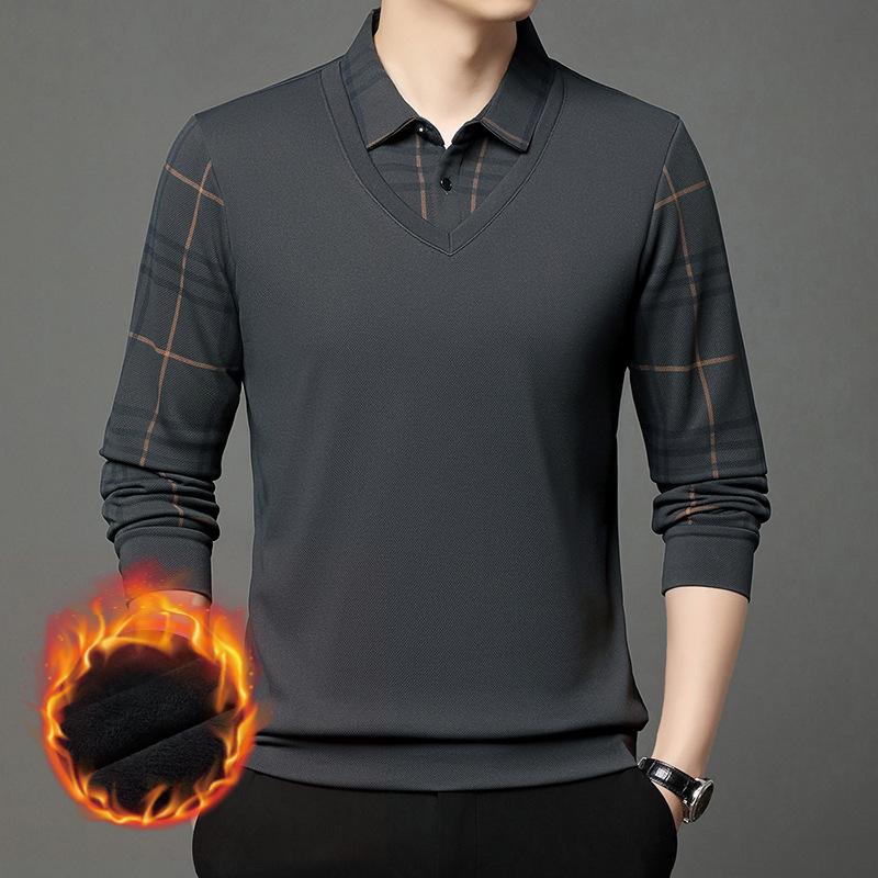 

Мужской зимний теплый свитер с воротником-стойкой и длинными рукавами в клетку XS