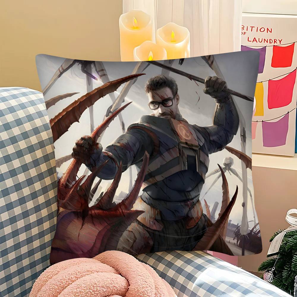 

pc Hot Game HHalf Life Anime Pillow Case Fashion Square Pillowcase Bedroom Sofa Room Ins Decoration Leisure 40x40 cm