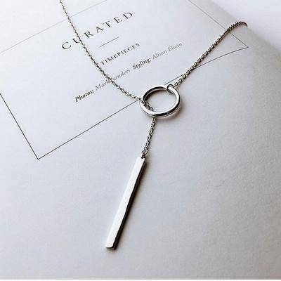 Mode Verkauf Kreis Streifen Lange Kette Halskette Collares Kolye Schmuck Damen Choker Halskette