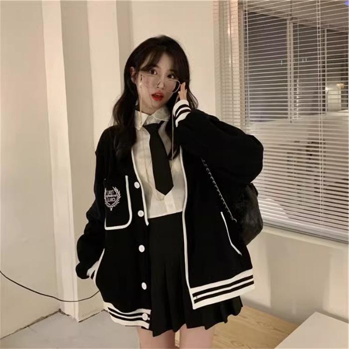 Street Style Girl Academy Baseball Jacket: 2025 Trendy Casual Loose Hoodie for Spring/Autumn