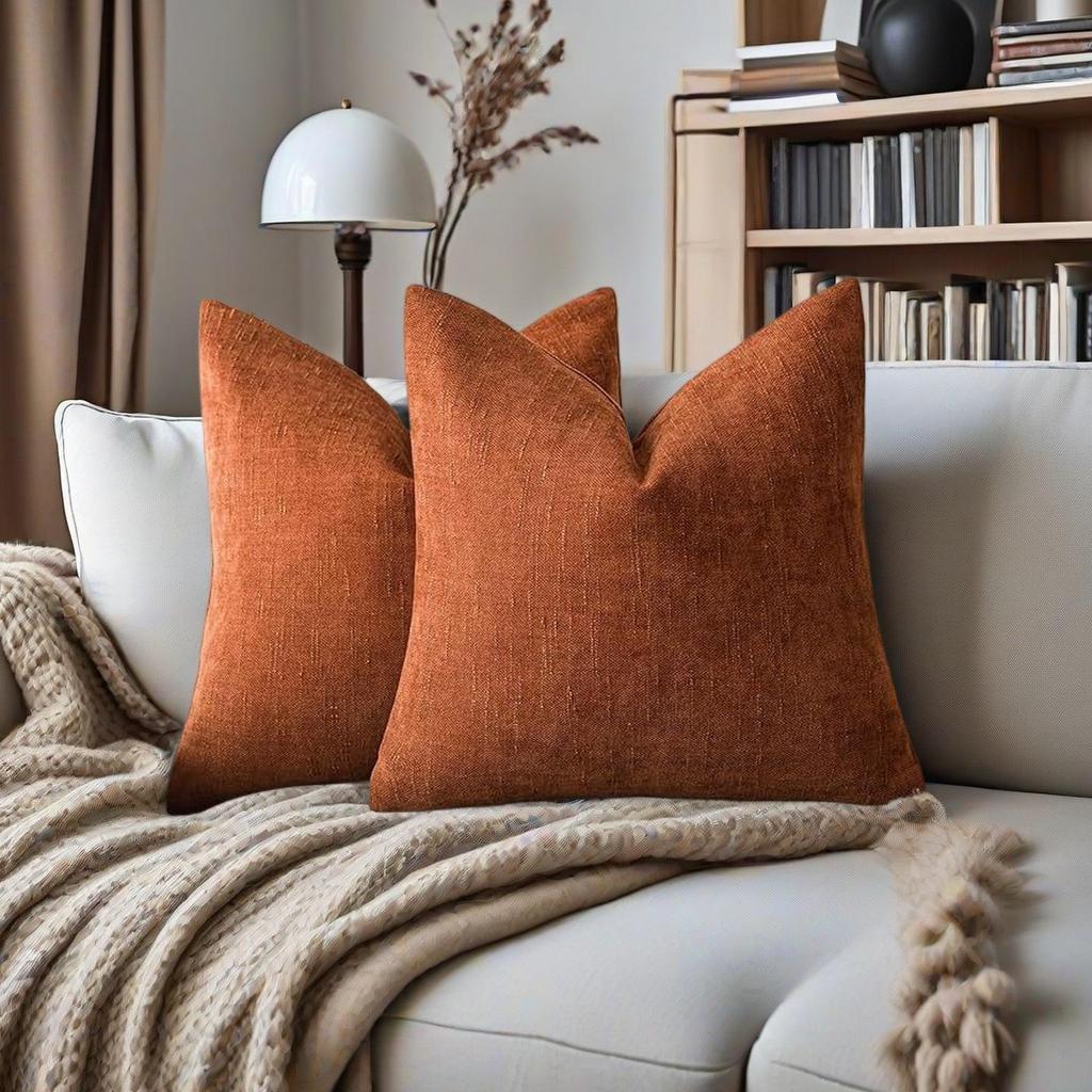 Nordic Chenille Cushion Cover - Chenille Yarn-dyed Pillow for Sofa or Bed.