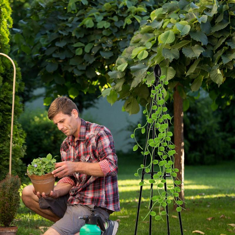 80/120/160cm Outdoor Garden Climbing Vine Flower Rack Iron Wire Plant Support Frame Balcony Vine Climbing Trellis