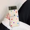 Pro pouzdro Samsung Galaxy Z Flip 3 Korejské Barevné Srdce Pro Samsung Z Flip 4 Zflip4 Luxusní Pevný PC Průhledný Kryt S Laserovou Jamkou