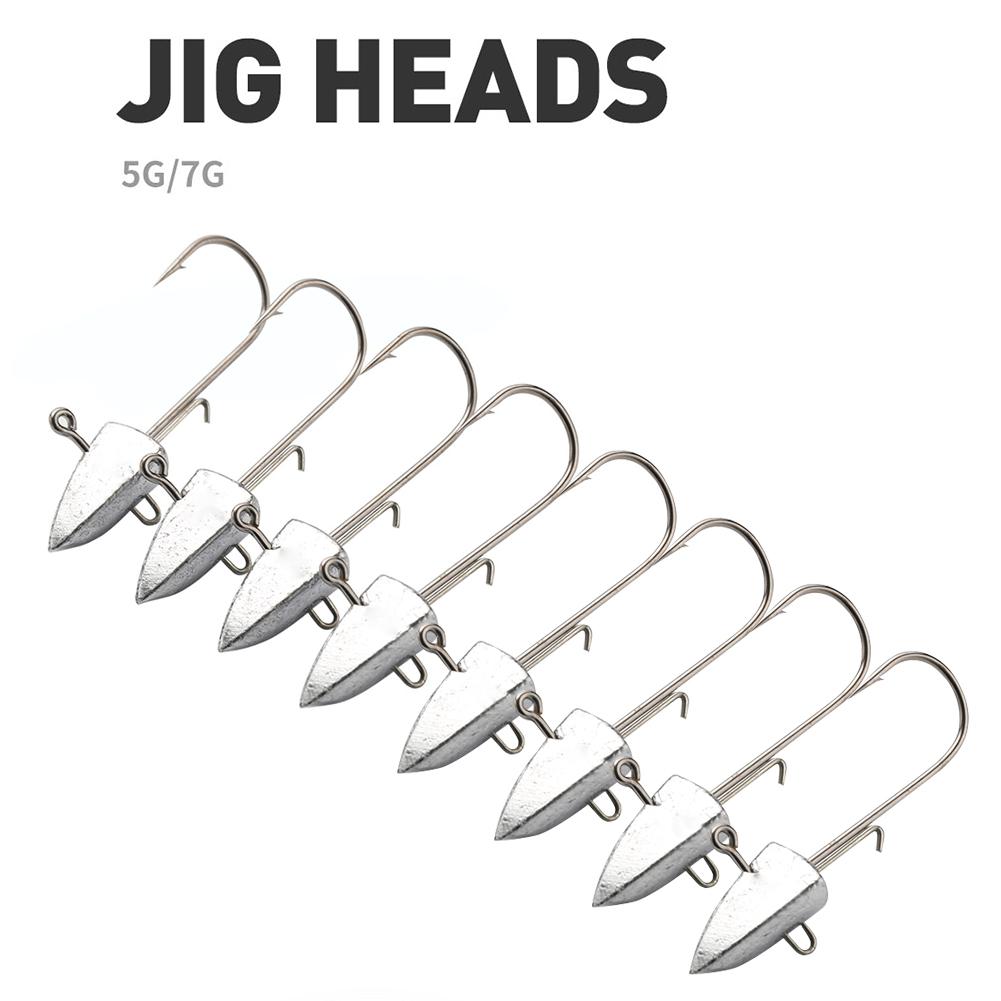 

8x Crank Jig Head Hooks 5g/7g Artificial Bait Barbed Fishing Hooks for Soft L AU