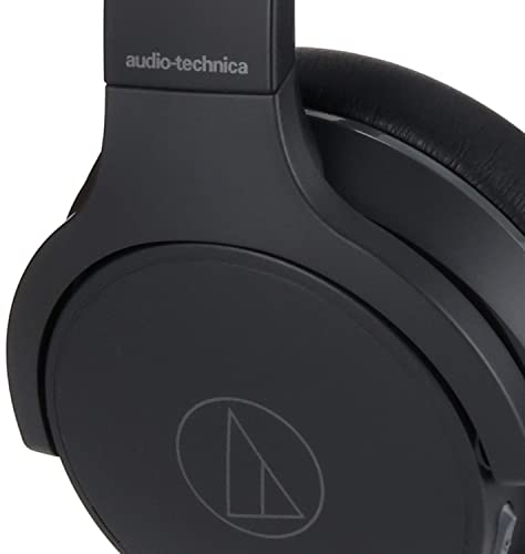 Audio-Technica ATH-S220BT BK Wireless Headphones, Bluetooth, Up To 60 Hours of Playback, Fast Charging, Low Latency Mode, Multi-Point Support, Thin, O
