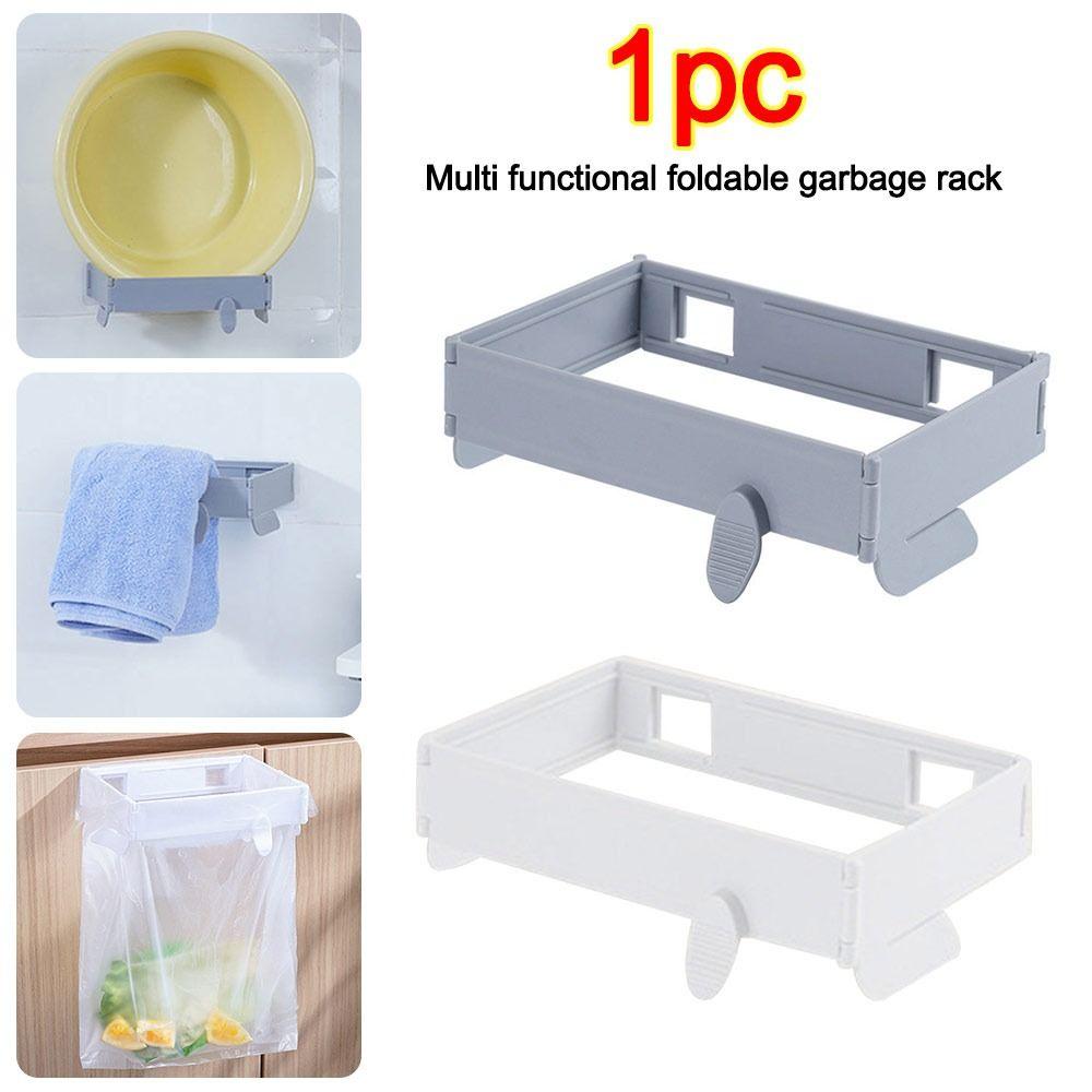 Hanging Trash Bag Holder Foldable Plastic Bag Rack New Folding Trash Can
