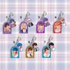 BTS Q-version Cartoon Characters Holding Roses Keychains, Bag Charms, Clothing Accessories, Celebrity Merchandise Support Items.
