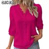 Women's Fashion Casual V-Neck 1/2 Sleeves Blouses & Shirts