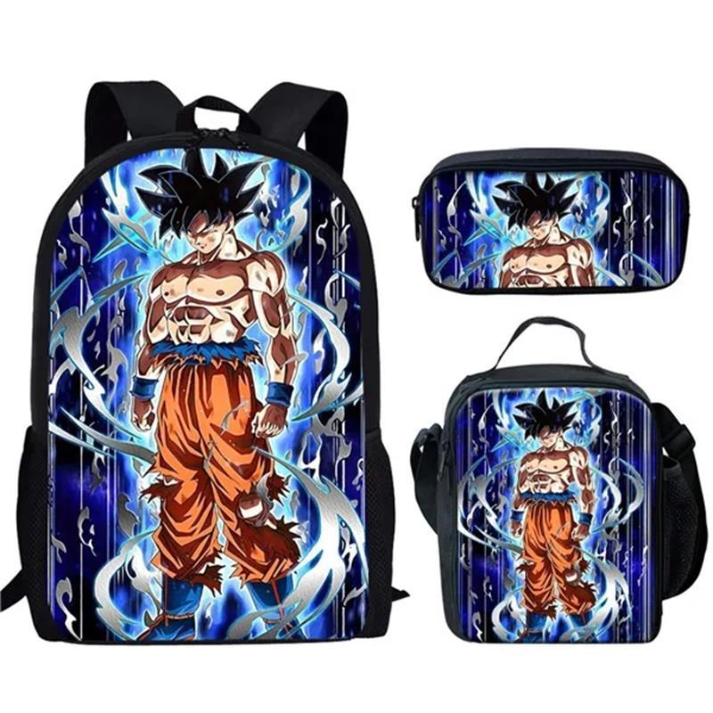 Animation seven dragon ball backpack, primary and secondary school schoolbag, satchel, shoulder bag, pencil case three-piece set