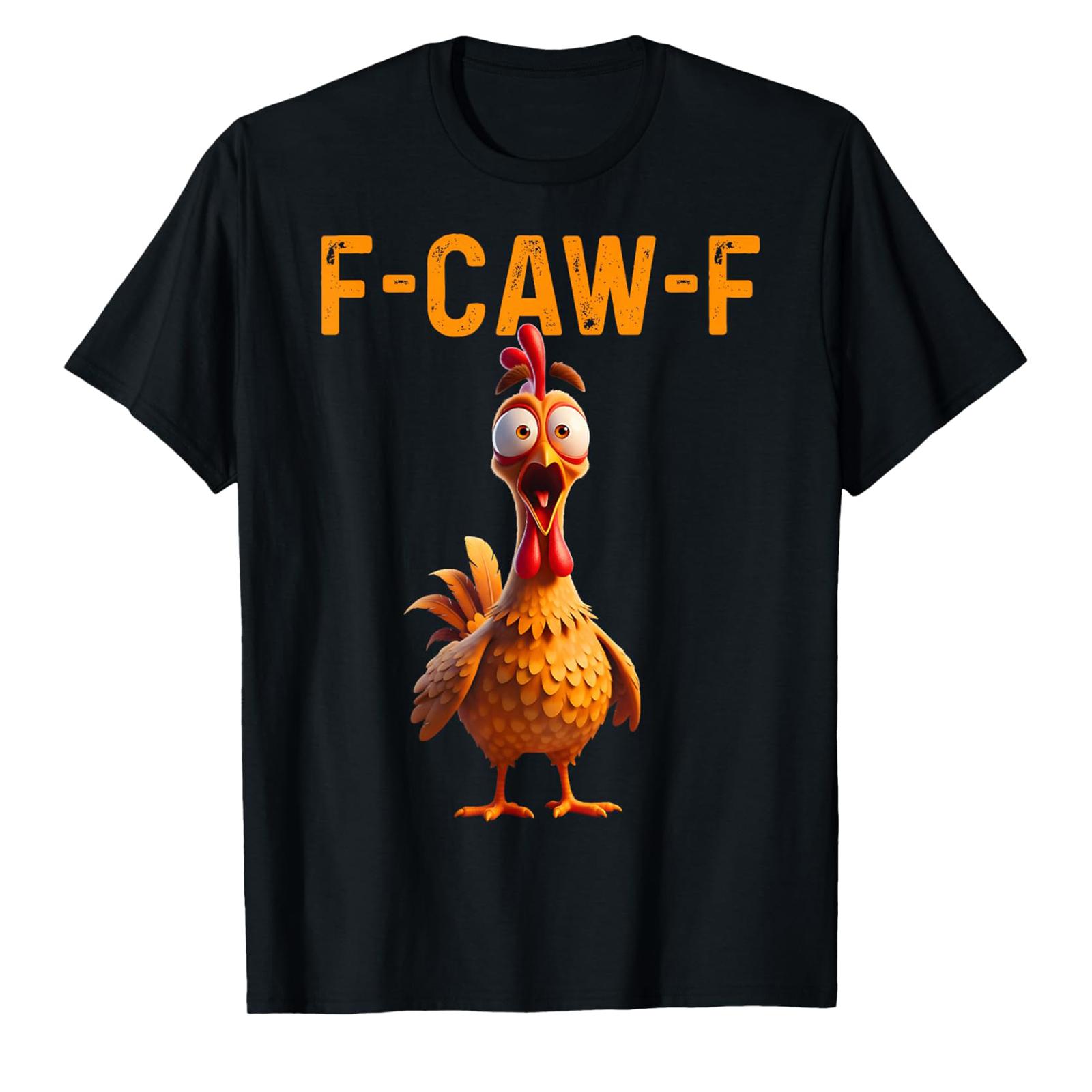

Смешная футболка с петухом, кукарекающим F-Caw-F, и каламбуром L чёрный