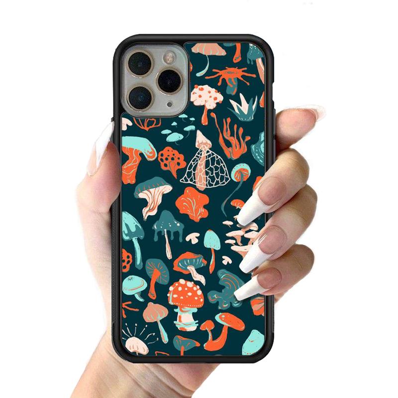 

Чехол для телефона с грибом, силиконовый чехол из ПК + ТПУ для iPhone 11 12 13 Pro Max 8 7 6 Plus X SE XR Hard Fundas Artificial leather