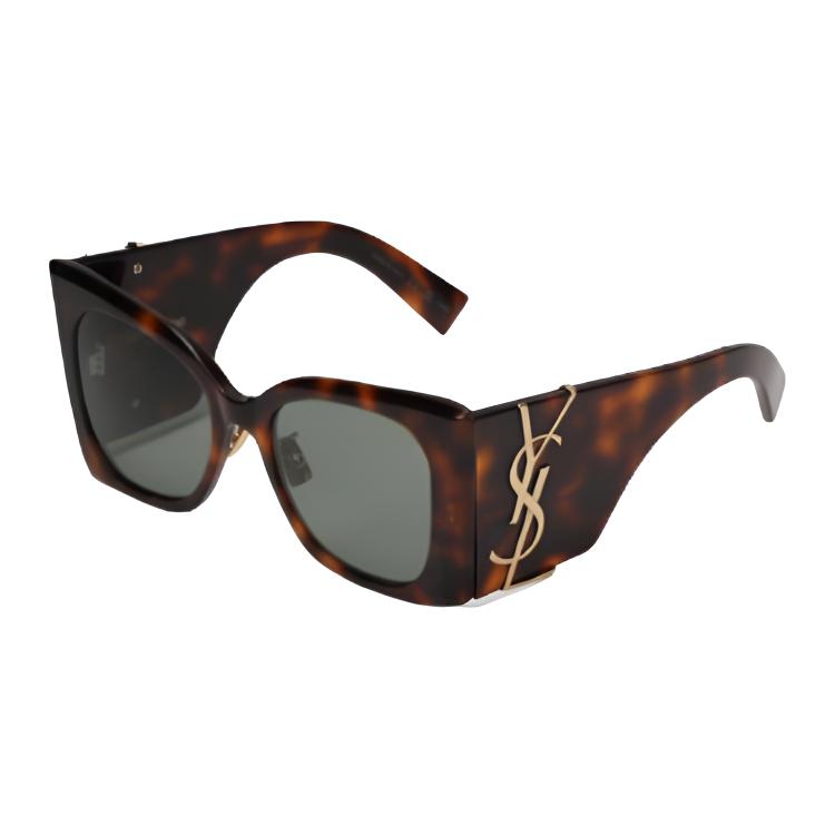 Saint Laurent Side YSL Logo Irregular Shape Sunglasses Women sunglasses Tortoise SLM119-BLAZE002