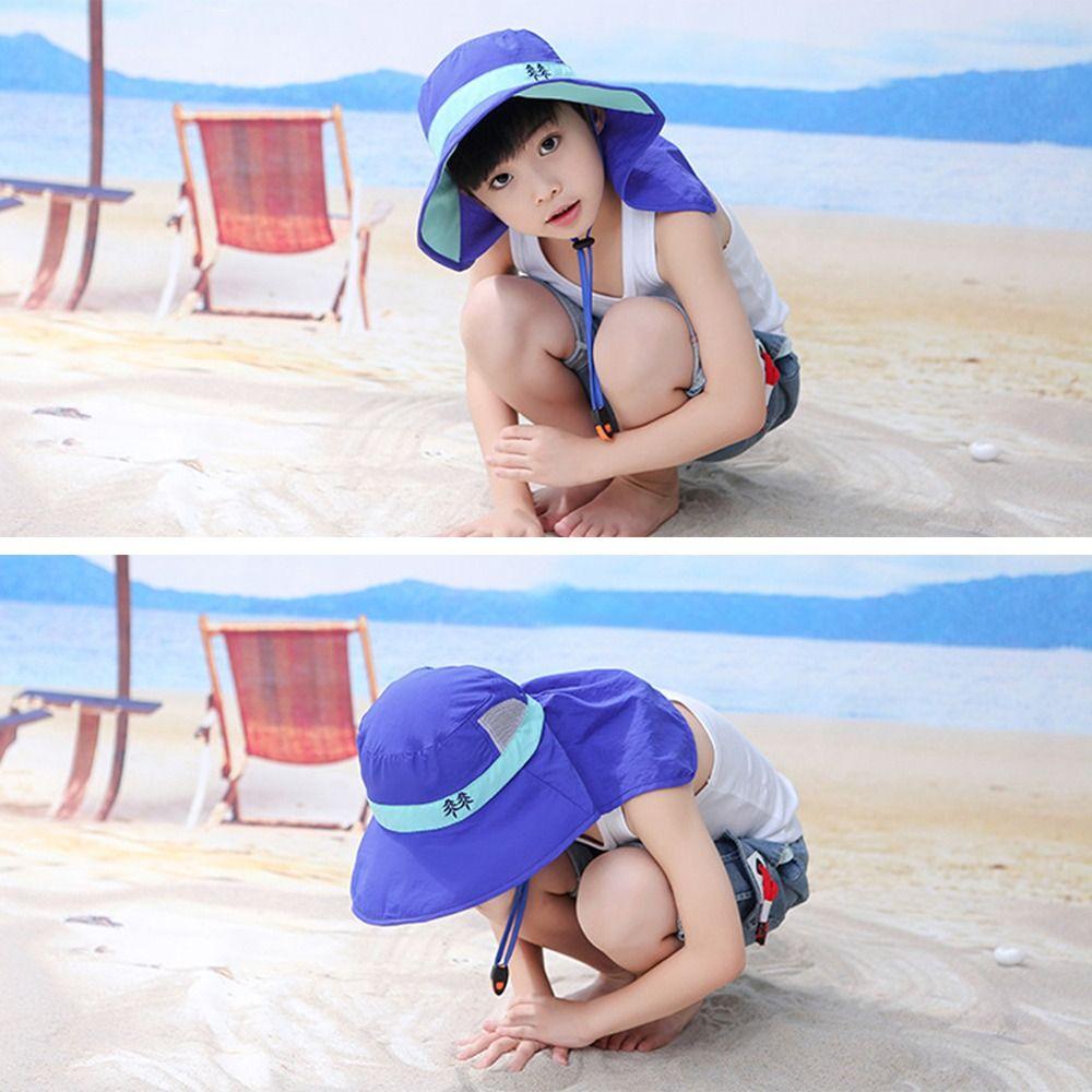 Sunscreen Boy Girl Beach Cap Children Bucket Hats UV Protection Sun Hat Wide Brim Cap