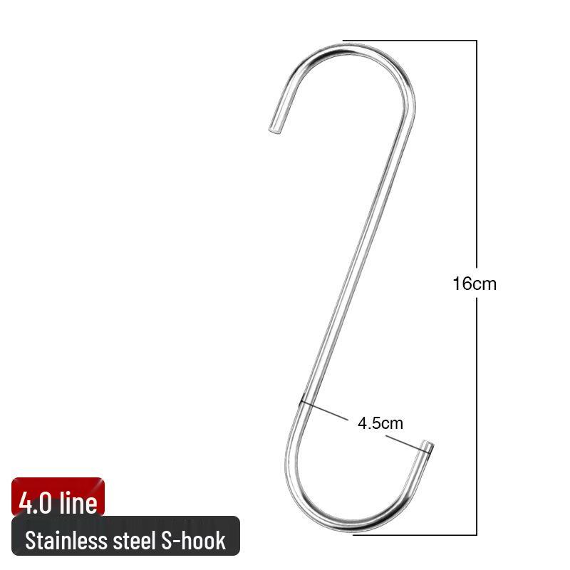 Solid Stainless Steel S-Shaped Kitchen Hooks – Multi-Functional & Thickened Design
