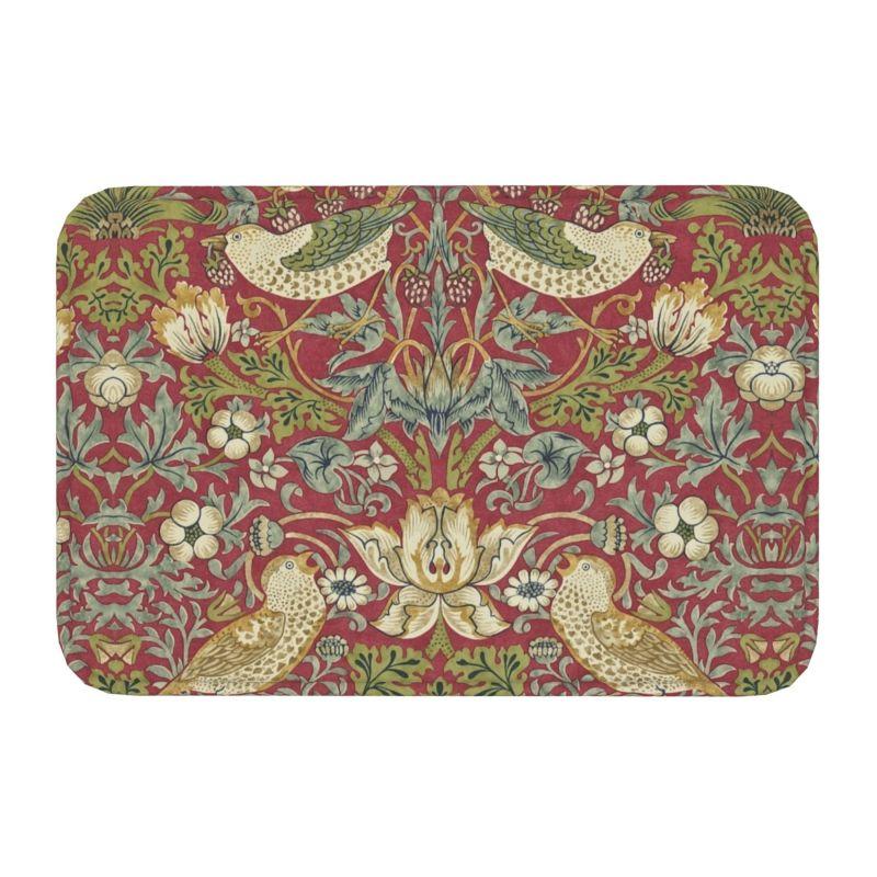 Custom William Morris Compton Floral Art Nouveau Pattern Doormat Bath Door Floor Mat Textile Pattern Toilet Rug Carpet Footpad
