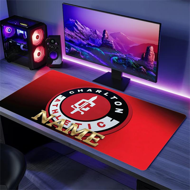 Custom Name,Charlton Athletic Mouse Pad, Large Gaming Desk Mat, Non-slip XXL Mousepad for Laptop & Tablet, Mini PC Playmat with Stitched Edges
