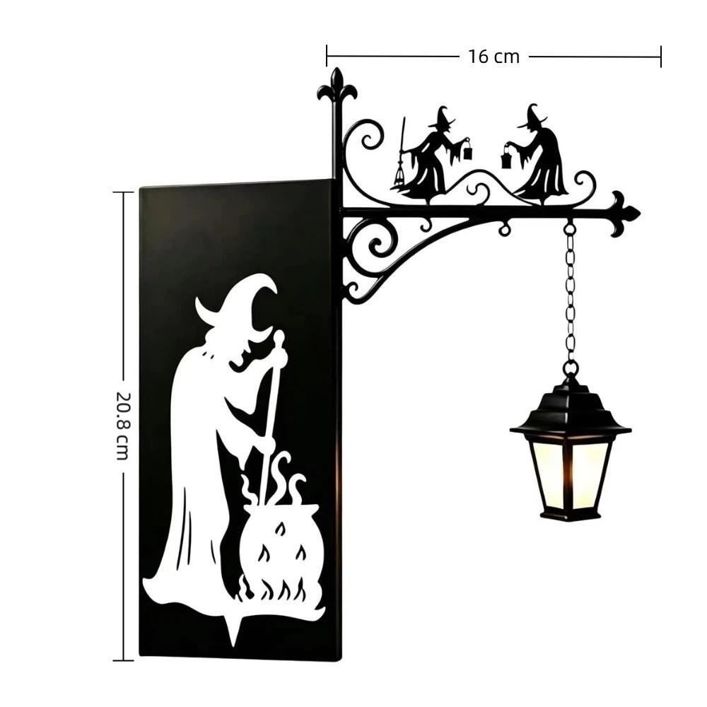 Gothic Iron Witch Bookshelf Lamp Black Metal Mini Shelf Lamp Book Nook Light for Reading Nook