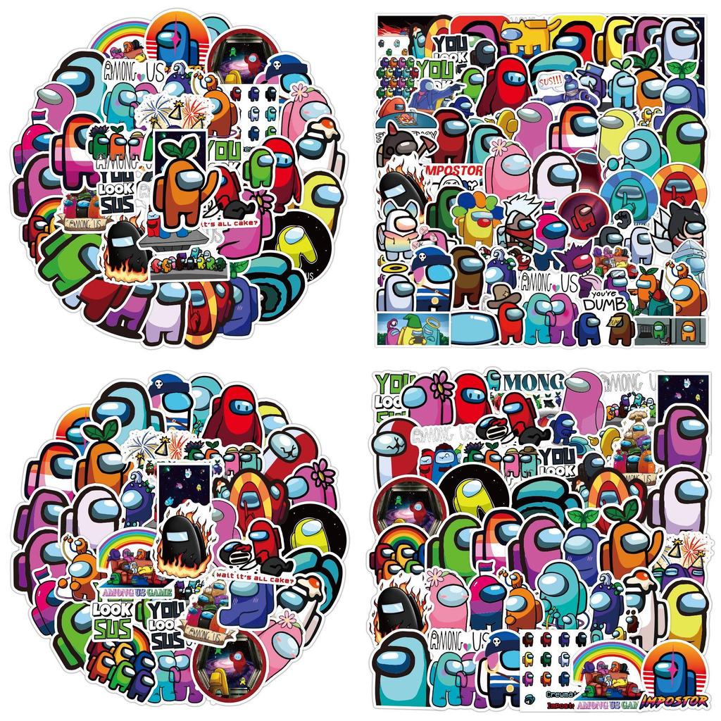 Among New 100pcs Us Sticker Bomb Pack Diy Imposter Crew Set Game Quality Decal Tech & Gadgets
