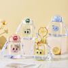High Value Diagonal Straw Cup Cute Cartoon Children's Water Cup Bomb Lid 500ml Plastic Cup