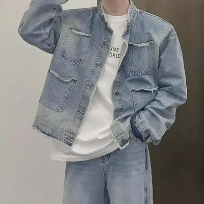 Men's Spring & Autumn Korean Style Denim Jacket - Trendy, Casual, All-Match Teen Student Wear