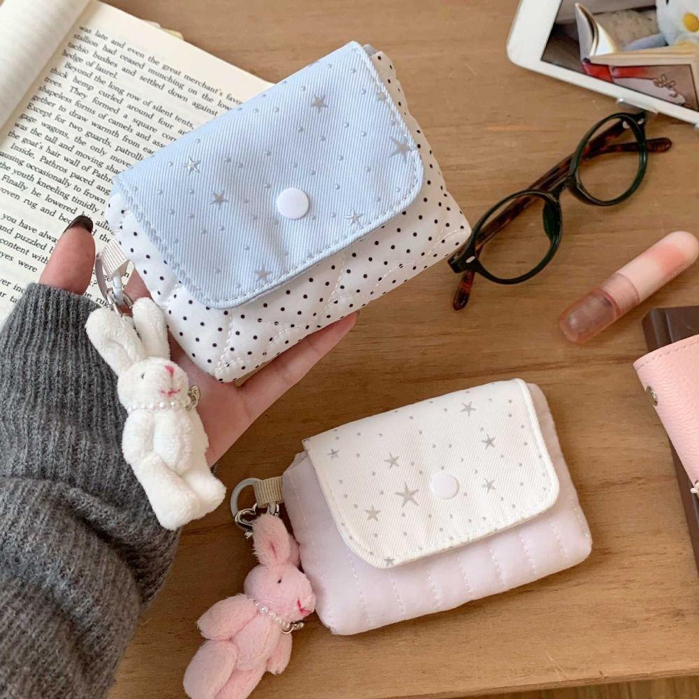Handheld Makeup Storage Bag Star Pattern Sanitary Napkin Holder Coin Bag  Makeup Accessory