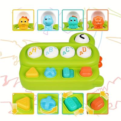Grüner Dinosaurier Peekaboo Puzzlebox - Interaktives Lernspielzeug, für Kleinkinder & Kinder - Halloween & Weihnachtsgeschenk