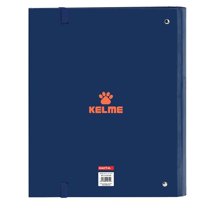 Classeur 4 Anneaux - Safta - KELME - 100 Feuilles A4 - Bleu Marine/Orange