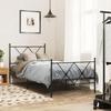 VidaXL Metal Bed Frames with Headboard/Footboard, Slat Base, Adult Bed, Single Bedroom Bed 376513