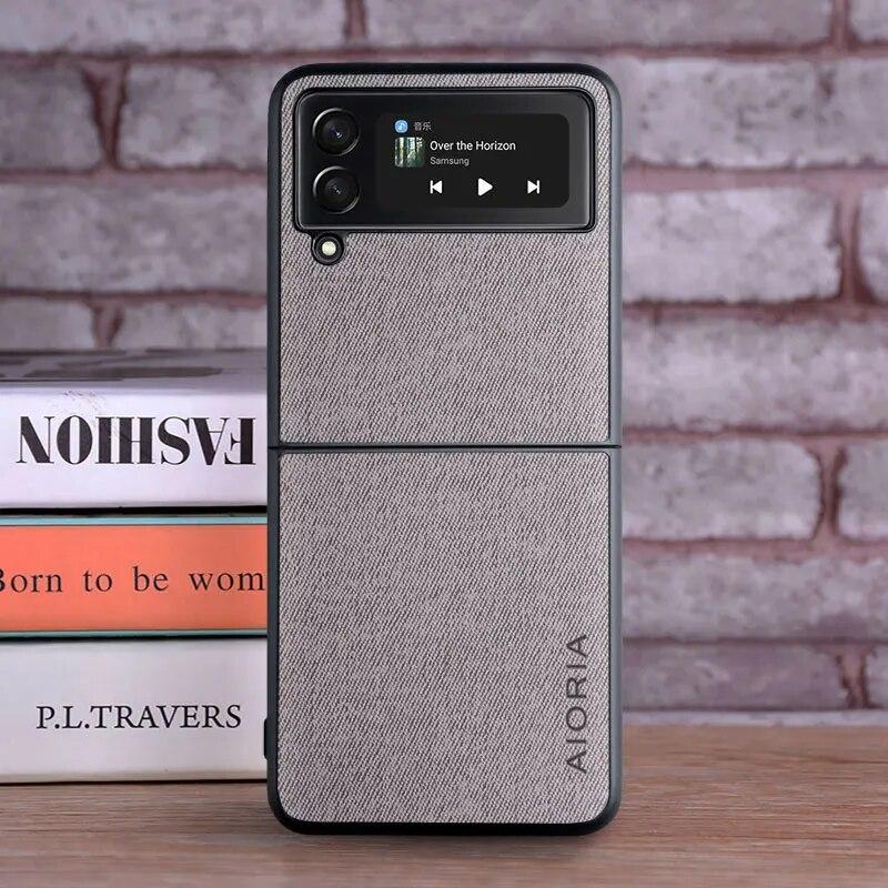 Case for Samsung Galaxy Z Flip 4 3 5G Flip3 Flip4 coque Luxury textile Leather cover funda for samsung galaxy z flip 4 case capa