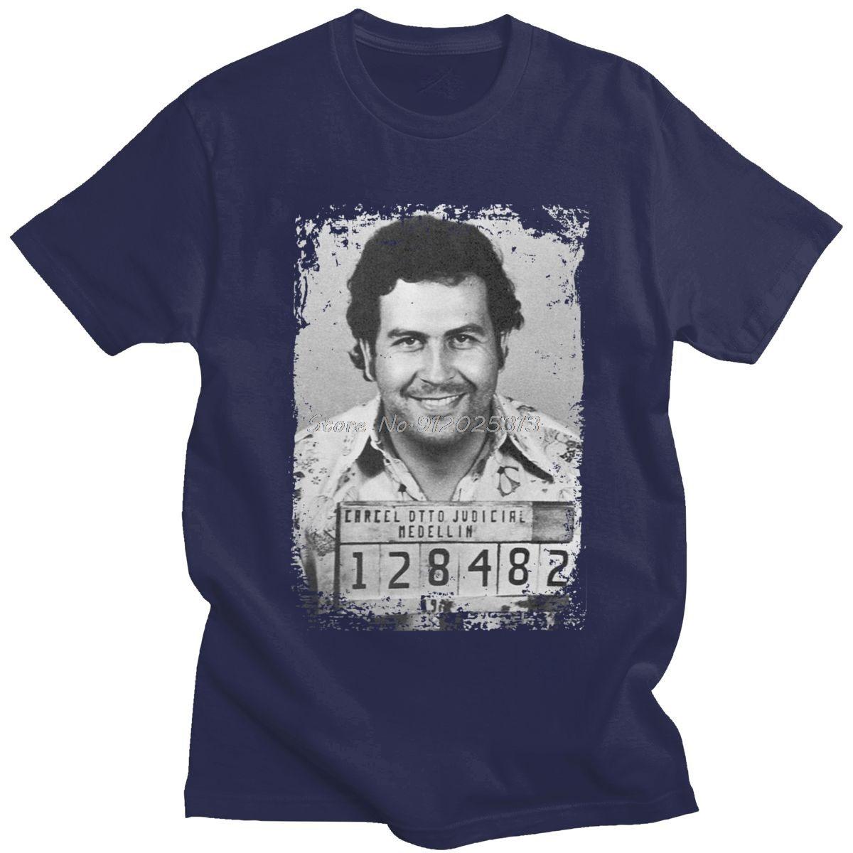 

Vintage Pablo Escobar T Shirt Men Soft Cotton Casual T-shirt Short Sleeve Narcos Tee Tops Slim Fit Fashion Tshirt Apparel 4XL