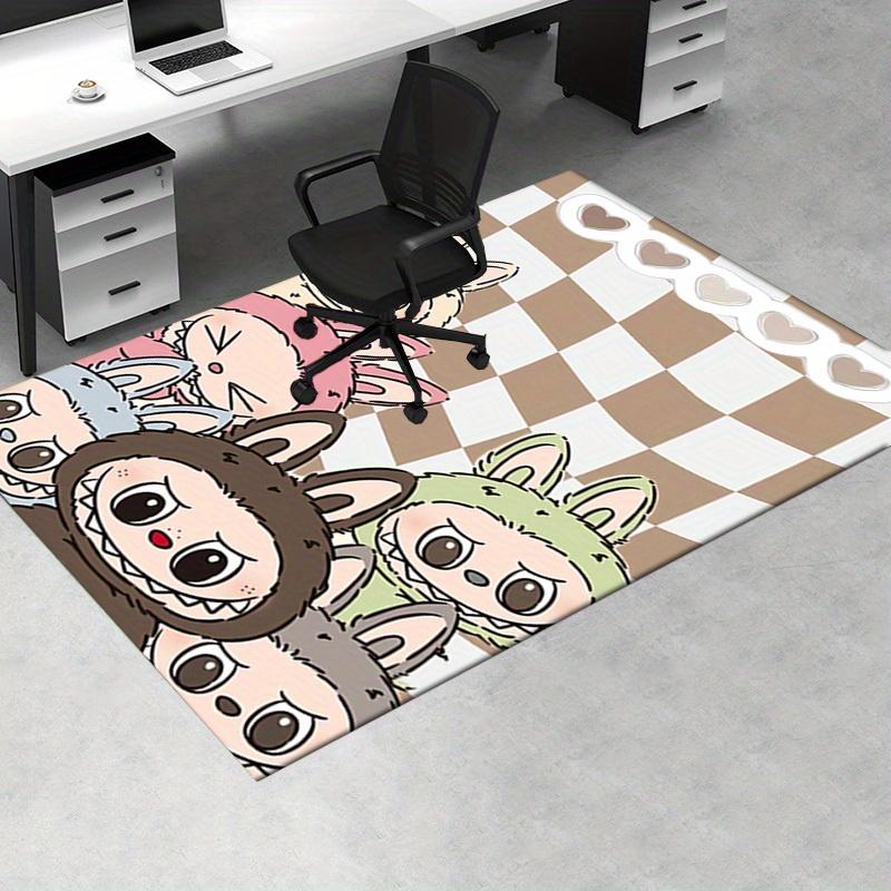 1pc LABUBU, Cute, Cartoon Office Carpet Soft Polyester Entrance Carpet Washable Non Slip Machine Was