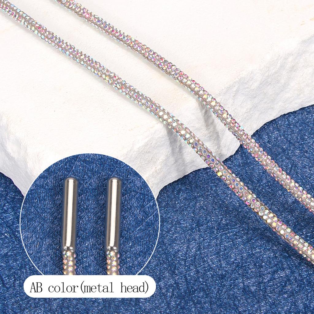 1 PAIO Lacci Glitterati, Lacci di Ricambio con Strass di Cristallo, Cordini Decorativi con Strass di Diamante per Felpe Decorative, Cinture Fai-da-te