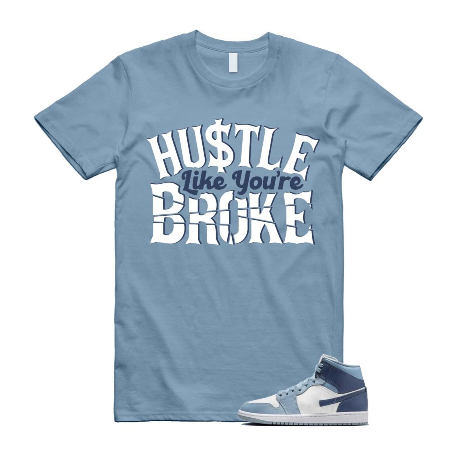 1 Diffused Blue Grey White Mid T Shirt Match BROKE M