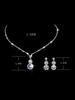 3pcs Women's Zircon Set, Rhinestone Necklace, Earrings, Luxurious Wedding Accessories
