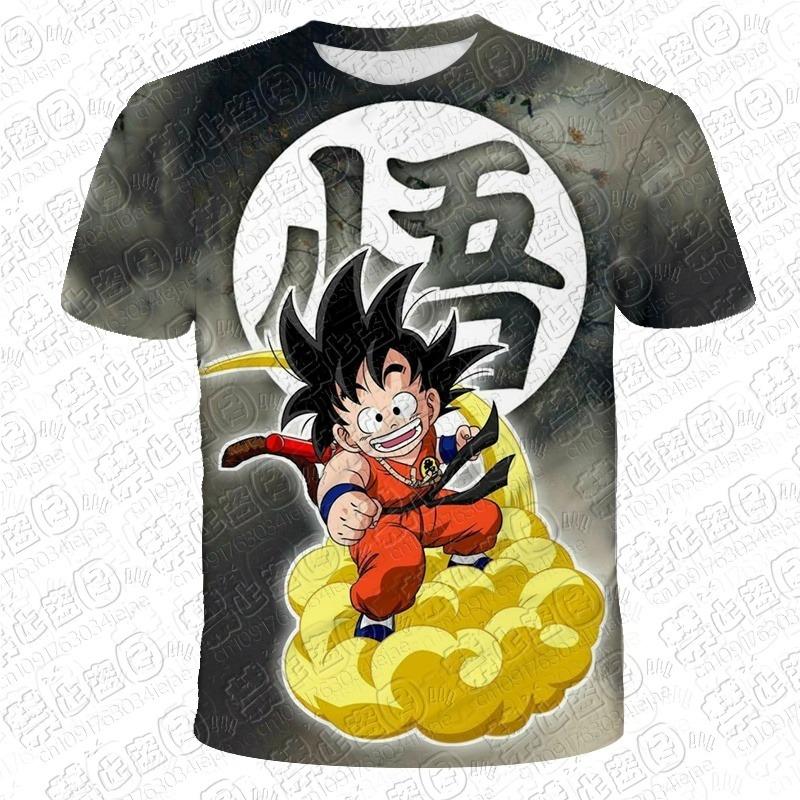 2026 Summer Anime Dragon Ball Son Goku 3D Print Kids T Shirt Fashion