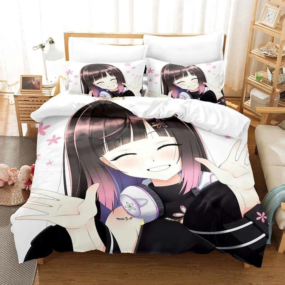 Hana Yomeguri Anime Bedding Set Single Twin Full Queen King Size Kawaii Duvet Cover Sets for Adult Kid Bedroom