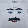 Vintage Big Mustache Face Man Shirt Mens L/XL Face Graphic Unique 90s Tee Funny