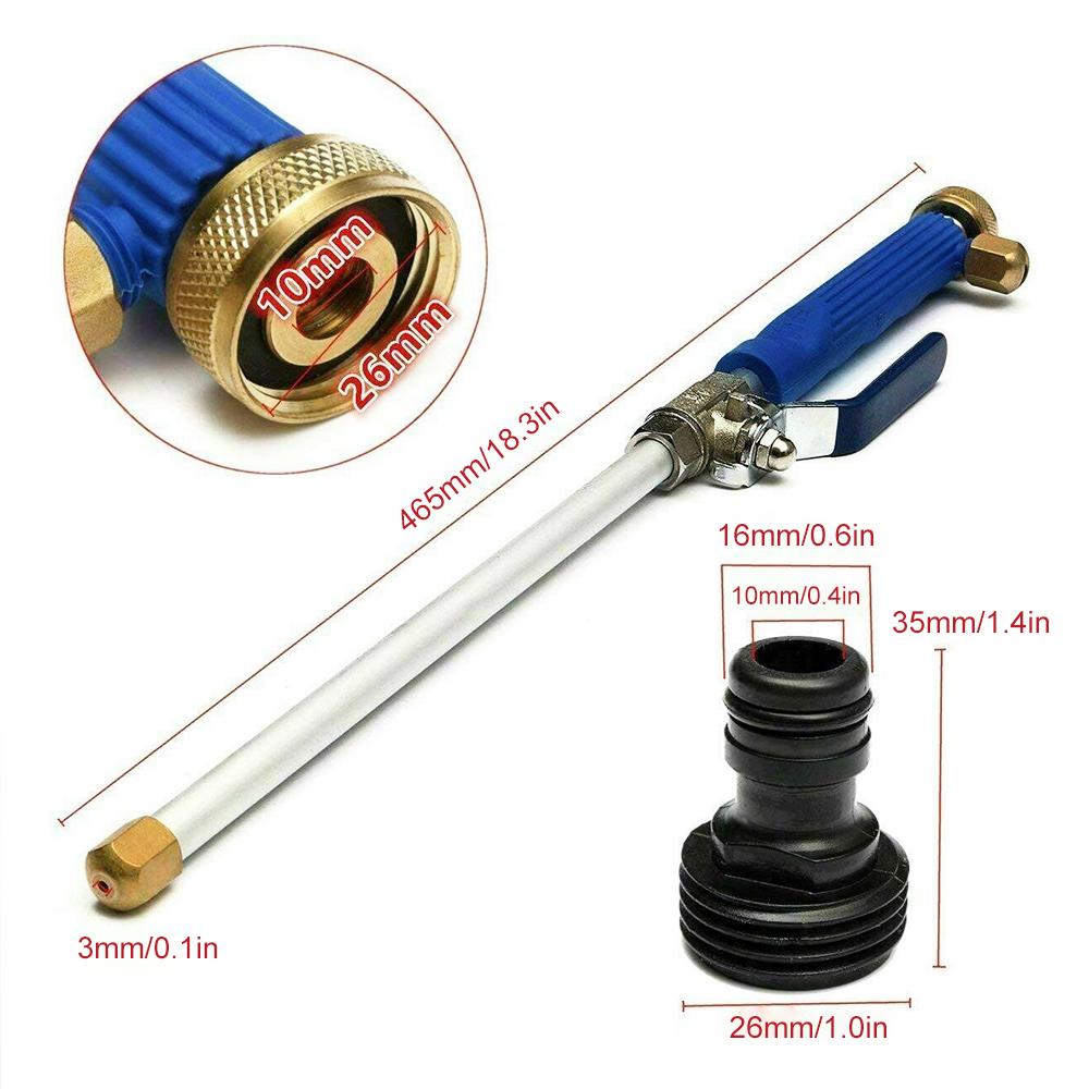 

High Pressure Washer Wand with 2 Nozzles Heavy-Duty Metal Hose Nozzle for Garden Hose Hydro Jet Hose Pipe Wand Nozzle Sprayer