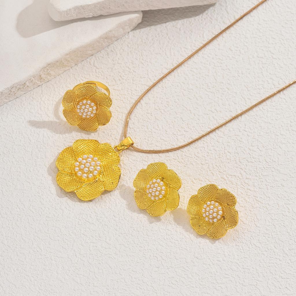 Fashion Jewelry Set Necklace Earrings Ring For Woman