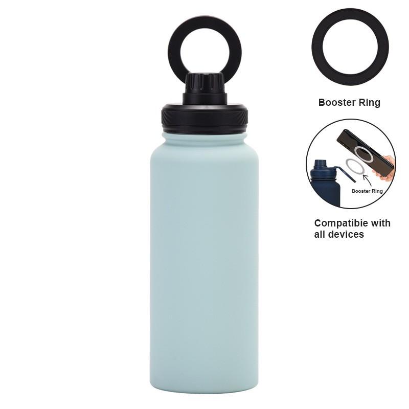 1L Vacuum Insulated Stainless Steel Travel Mug With Magnetic Phone Holder Leakproof Sport Water Bottle Outdoor Hiking Camping