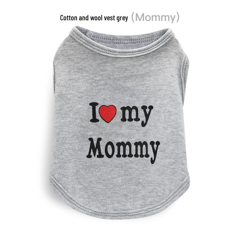 Pet Clothing: Daddy & Mommy Vest for Small Dogs - Spring, Summer, Autumn Styles.