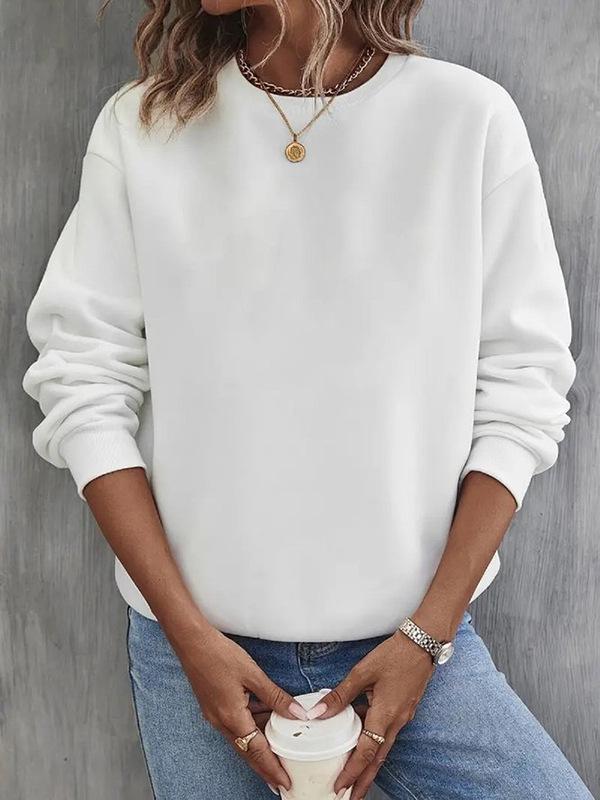 2023 Autumn/Winter Velvet Round Neck Sweatshirt - Casual Loose Women's Top