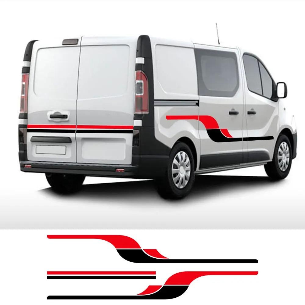Car Door Stripes Graphics Stickers For Renault Trafic 2 3 MK3 MK2 Camper Day Van MOTORHOME Vinyl Film Decals Tuning Accessories