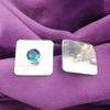 Round Apatite Gemstone Boho Stud Post Butterfly Sisters Gift Earrings 925 Silver EE-146-14