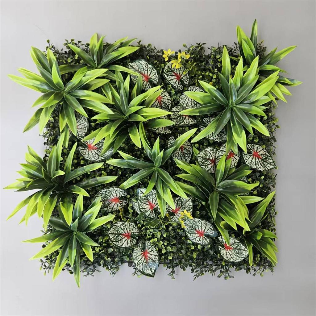 50×50cm Artificial Green Plant Wall - Plastic Vertical Garden, Fake Flower Wall, Synthetic Turf Background