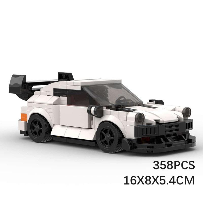 M White Classic Sports Car Building Block, 8 Grid Retro Racing Vehicle Model