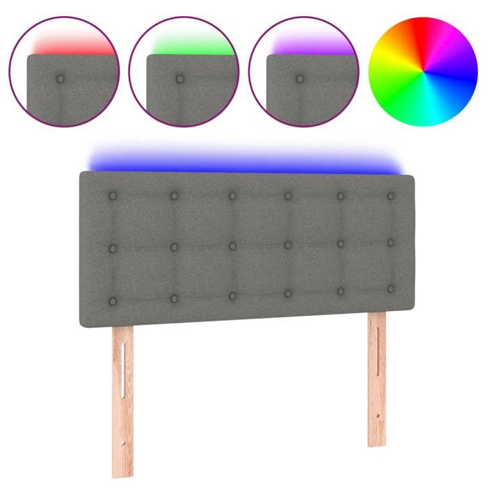 VidaXL LED Headboard Bedroom Furniture Single Bed Accessory Headboard Bed Frame Interior Dark Grey 3122037