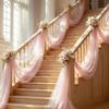 Arco per Matrimoni all'Aperto, Feste in Giardino con Tende di Garza, Sfondo Decorativo Festivo per Soffitto