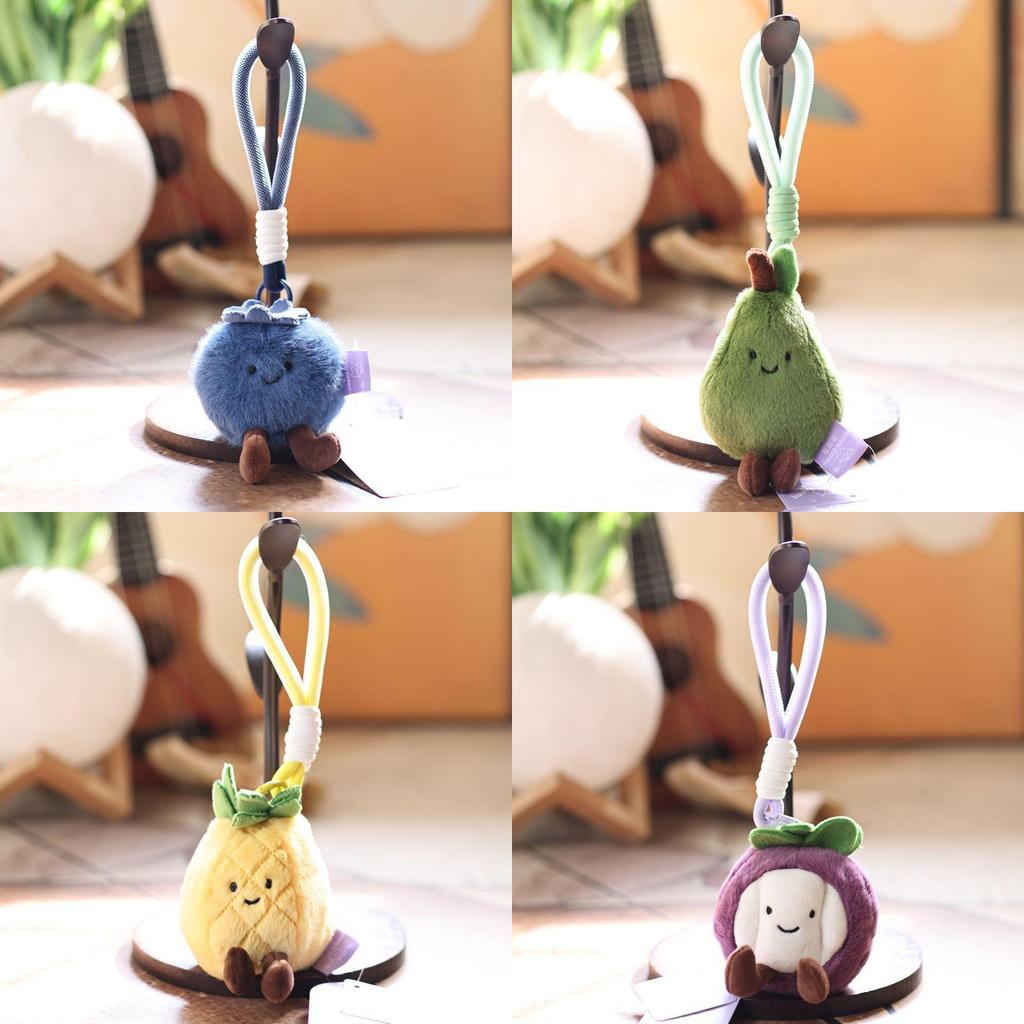 Cute Fruit Plush Keychain With Soft Pp Cotton Filling For Bag Decoration And Gifts