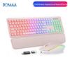 Rechargeable RGB Backlit Wireless Keyboard & Mouse Combo with Ergonomic Tilt Keys